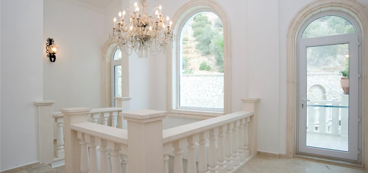 Marble floors throughout
